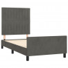 Estructura de cama con cabecero terciopelo gris oscuro 80x200cm 4