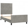 Estructura de cama con cabecero terciopelo gris claro 90x190 cm 4