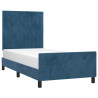 Estrutura de cama sem colchão 90x190 cm veludo azul-escuro 3