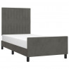 Estructura de cama con cabecero terciopelo gris oscuro 90x200cm 3