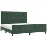 Estrutura de cama sem colchão 160x200 cm veludo verde-escuro 3