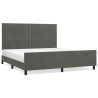 Estructura cama con cabecero terciopelo gris oscuro 180x200 cm 2