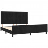 Estructura de cama con cabecero de terciopelo negro 180x200 cm 4