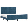 Estructura cama con cabecero terciopelo azul oscuro 180x200 cm 3