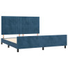 Estrutura de cama c/ cabeceira 180x200 cm veludo azul-escuro 4