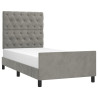 Estructura de cama con cabecero terciopelo gris claro 80x200 cm 3