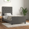Estructura de cama con cabecero terciopelo gris oscuro 80x200cm 1