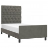 Estructura de cama con cabecero terciopelo gris oscuro 80x200cm 3