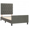 Estructura de cama con cabecero terciopelo gris oscuro 80x200cm 4