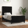 Estrutura de cama c/ cabeceira 80x200 cm veludo preto 1