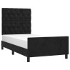 Estructura de cama con cabecero de terciopelo negro 80x200 cm 3