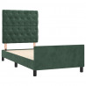 Estructura cama con cabecero terciopelo verde oscuro 80x200 cm 4