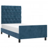 Estructura cama con cabecero terciopelo azul oscuro 80x200 cm 3