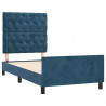 Estrutura de cama sem colchão 80x200 cm veludo azul-escuro 4