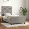 Estrutura de cama sem colchão 90x190 cm veludo cinzento-claro 1