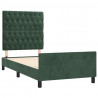 Estructura cama con cabecero terciopelo verde oscuro 90x190 cm 4