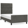 Estructura de cama con cabecero terciopelo gris oscuro 90x200cm 2