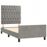 Estrutura de cama sem colchão 100x200 cm veludo cinzento-claro 4