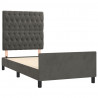 Estructura cama con cabecero terciopelo gris oscuro 100x200 cm 4