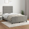 Estrutura de cama sem colchão 120x200 cm veludo cinzento-claro 1
