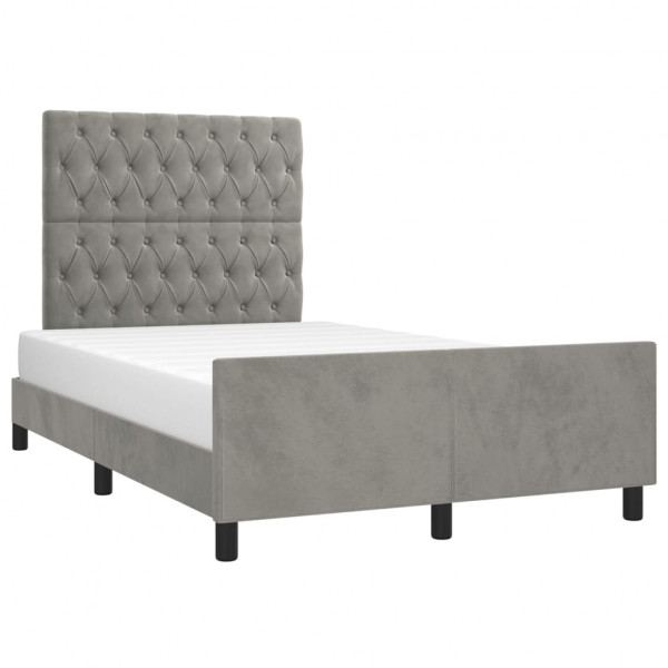 Estructura de cama con cabecero terciopelo gris claro 120x200cm M 3