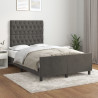 Estrutura de cama sem colchão 120x200 cm veludo cinzento-escuro 1