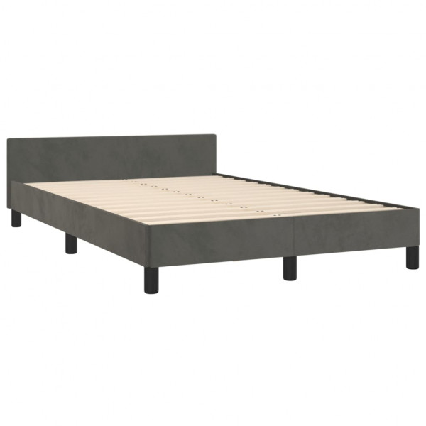 Estructura cama con cabecero terciopelo gris oscuro 120x200 cm M 5