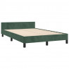Estrutura de cama sem colchão 120x200 cm veludo verde-escuro 5