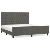 Estructura cama con cabecero terciopelo gris oscuro 160x200 cm 2