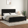 Estructura de cama con cabecero de terciopelo negro 160x200 cm 1