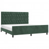 Estructura cama con cabecero terciopelo verde oscuro 160x200 cm 3