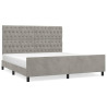 Estructura de cama con cabecero terciopelo gris claro 180x200cm 2