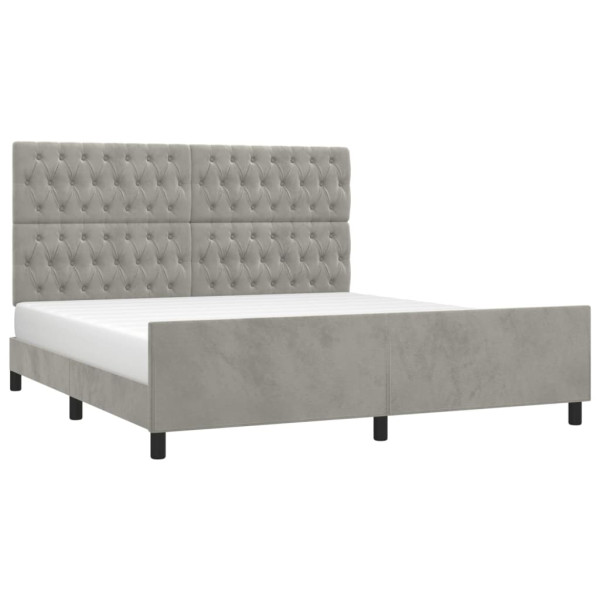 Estructura de cama con cabecero terciopelo gris claro 180x200cm M 3