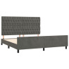 Estrutura de cama c/ cabeceira 180x200cm veludo cinzento-escuro 4