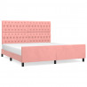 Estructura de cama con cabecero de terciopelo rosa 180x200 cm 2