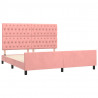 Estrutura de cama c/ cabeceira 180x200 cm veludo rosa 4