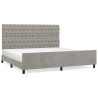 Estrutura de cama sem colchão 200x200 cm veludo cinzento-claro 2