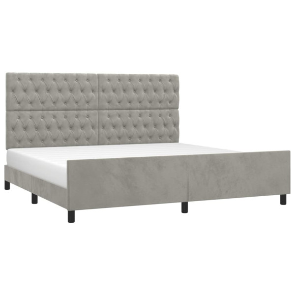 Estructura de cama con cabecero terciopelo gris claro 200x200cm M 3
