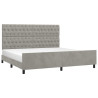 Estructura de cama con cabecero terciopelo gris claro 200x200cm 3