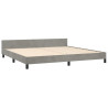 Estructura de cama con cabecero terciopelo gris claro 200x200cm 5