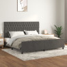Estructura cama con cabecero terciopelo gris oscuro 200x200 cm 1