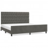 Estrutura de cama sem colchão 200x200 cm veludo cinzento-escuro 2