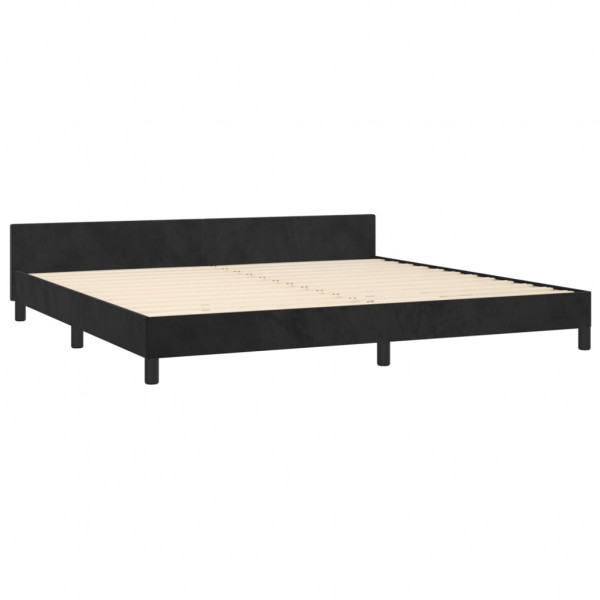 Estructura de cama con cabecero de terciopelo negro 200x200 cm M 5