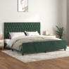Estrutura de cama sem colchão 200x200 cm veludo verde-escuro 1