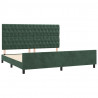 Estructura cama con cabecero terciopelo verde oscuro 200x200 cm 4