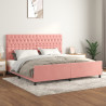 Estrutura de cama c/ cabeceira 200x200 cm veludo rosa 1