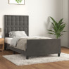 Estructura de cama con cabecero terciopelo gris oscuro 80x200cm 1