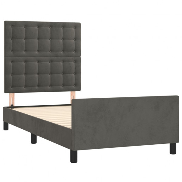 Estrutura de cama sem colchão 80x200 cm veludo cinzento-escuro M 4
