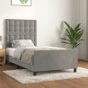 Estrutura de cama sem colchão 90x190 cm veludo cinzento-claro 1