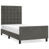 Estrutura de cama sem colchão 100x200 cm veludo cinzento-escuro 2
